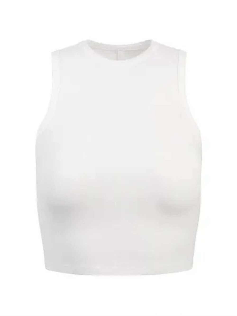 SKIMS White Drop Needle Pointelle Cropped Tank Crewneck Scalloped Edge XS
